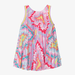 Billieblush-Girls Pink Pleated Abstract Print Dress | Childrensalon Outlet
