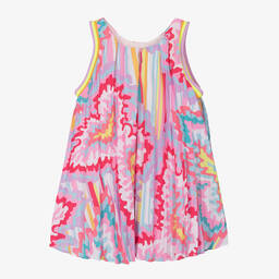 Billieblush-Girls Pink Pleated Abstract Print Dress | Childrensalon Outlet