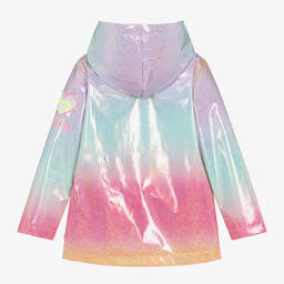 Billieblush-Girls Pink Rainbow Glitter Raincoat | Childrensalon Outlet