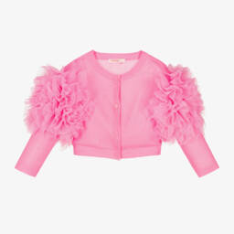 Billieblush-Кардиган из розового тюля с рюшами для девочек | Childrensalon Outlet