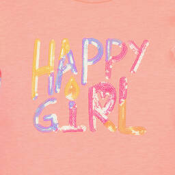 Billieblush-Girls Pink Sequin Cotton T-Shirt | Childrensalon Outlet