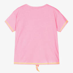 Billieblush-Girls Pink Sequin Heart Cotton T-Shirt | Childrensalon Outlet
