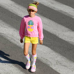 Billieblush-Girls Pink Sequin Pineapple Sweatshirt | Childrensalon Outlet