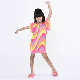 Billieblush-Girls Pink Sequinned Sweatshirt Dress | Childrensalon Outlet