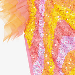 Billieblush-Girls Pink Sequinned Sweatshirt Dress | Childrensalon Outlet