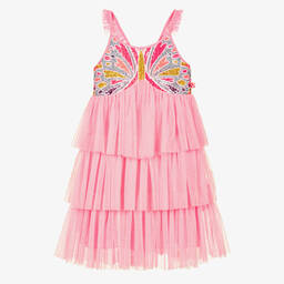 Billieblush-Розовое платье из тюля с бабочкой из пайеток | Childrensalon Outlet