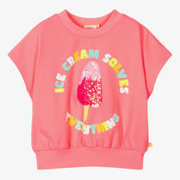 Billieblush-Girls Pink Slip-Over Sweatshirt | Childrensalon Outlet