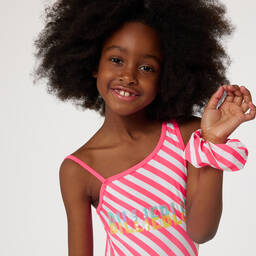 بيلي بلاش-مايّو مقلم لون زهري للبنات | Childrensalon Outlet