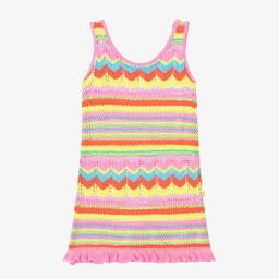 Billieblush-Girls Pink Striped Crochet Dress | Childrensalon Outlet