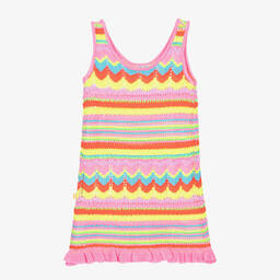 Billieblush-Girls Pink Striped Crochet Dress | Childrensalon Outlet