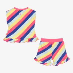 بيلي بلاش-طقم شورت أطفال بناتي قطن مقلم لون زهري | Childrensalon Outlet