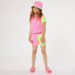 Billieblush-Girls Pink Towelling Polo Shirt | Childrensalon Outlet