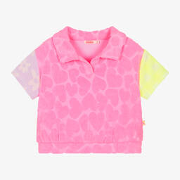 Billieblush-Girls Pink Towelling Polo Shirt | Childrensalon Outlet
