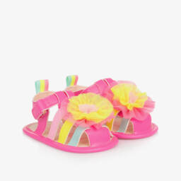 Billieblush-Girls' Pink Tulle Flower Sandals | Childrensalon Outlet