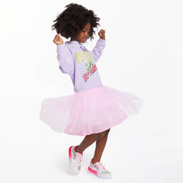 Billieblush-Girls Pink & White Lace-Up Trainers | Childrensalon Outlet