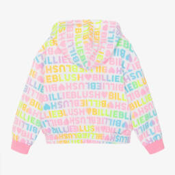 Billieblush-Girls Pink & White Terry Hoodie | Childrensalon Outlet