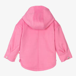 Billieblush-Girls Pink Wool Hooded Coat | Childrensalon Outlet