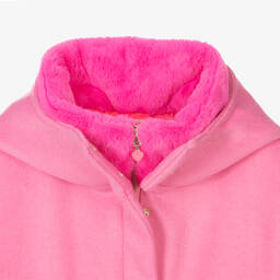 Billieblush-Girls Pink Wool Hooded Coat | Childrensalon Outlet