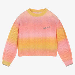 Billieblush-Розово-желтый джемпер с эффектом омбре | Childrensalon Outlet
