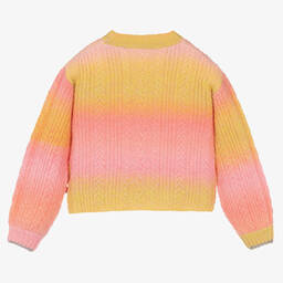 Billieblush-Розово-желтый джемпер с эффектом омбре | Childrensalon Outlet