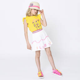 بيلي بلاش-صندل قماش لون زهري وأصفر للبنات | Childrensalon Outlet