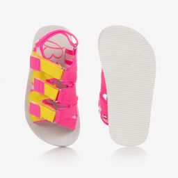 بيلي بلاش-صندل قماش لون زهري وأصفر للبنات | Childrensalon Outlet