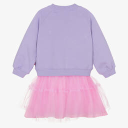Billieblush-Girls Purple Jersey & Tulle Dress | Childrensalon Outlet
