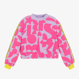 Billieblush-Girls Purple & Pink Cotton Sweatshirt | Childrensalon Outlet