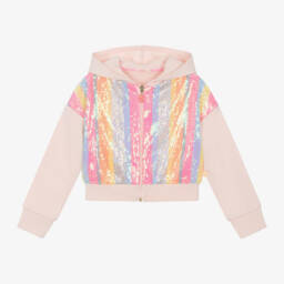 Billieblush-Girls Rosy Sequin Cotton Hoodie | Childrensalon Outlet
