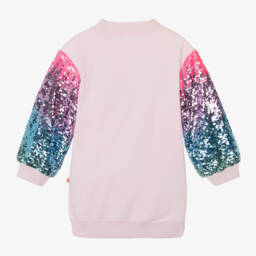 Billieblush-Girls Sequin Pink Cotton Dress | Childrensalon Outlet