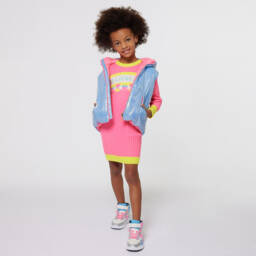 Billieblush-Girls Shimmering Blue Hooded Gilet | Childrensalon Outlet