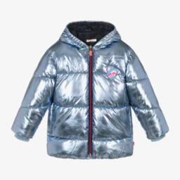 Billieblush-Girls Shimmering Blue Quilted Jacket | Childrensalon Outlet