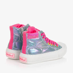 Billieblush-Girls Silver & Pink High-Top Trainers | Childrensalon Outlet