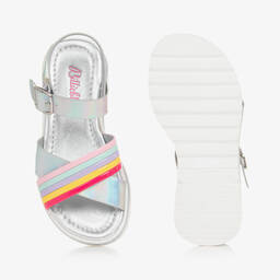 بيلي بلاش-صندل جلد صناعي لون فضّي للبنات | Childrensalon Outlet