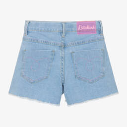 Billieblush-Girls Sparkling Blue Denim Shorts | Childrensalon Outlet