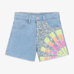 Billieblush-Girls Sparkling Blue Denim Shorts | Childrensalon Outlet