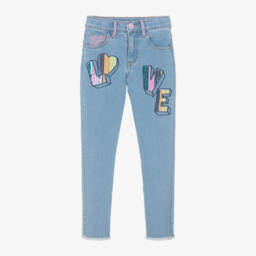 Billieblush-Girls Sparkling Denim Love Trousers | Childrensalon Outlet