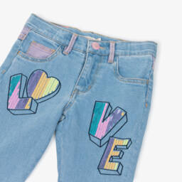 Billieblush-Girls Sparkling Denim Love Trousers | Childrensalon Outlet