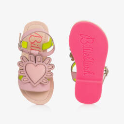 Billieblush-Girls Sparkling Pink Heart Sandals | Childrensalon Outlet