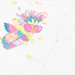 Billieblush-Белая блестящая футболка с пайетками для девочек | Childrensalon Outlet