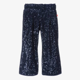 Billieblush-Girls Sparkly Navy Trousers | Childrensalon Outlet
