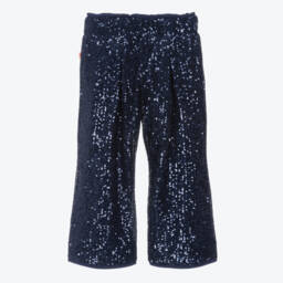 Billieblush-Girls Sparkly Navy Trousers | Childrensalon Outlet