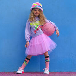 Billieblush-Girls Sparkly Pink Cotton Rainbow Socks | Childrensalon Outlet