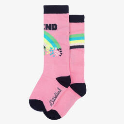 Billieblush-Girls Sparkly Pink Cotton Rainbow Socks | Childrensalon Outlet