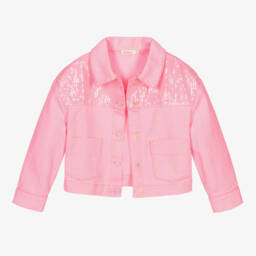 Billieblush-Girls Sparkly Rose Denim Jacket | Childrensalon Outlet