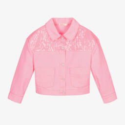 Billieblush-Girls Sparkly Rose Denim Jacket | Childrensalon Outlet