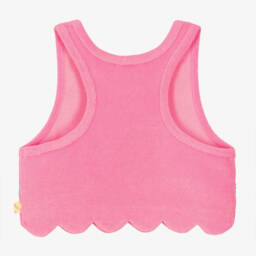 Billieblush-Girls Towelling Sequinned Pink Crop Top | Childrensalon Outlet
