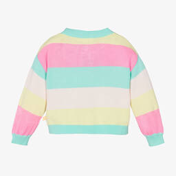 Billieblush-Girls Turquoise Blue Striped Cotton Cardigan | Childrensalon Outlet