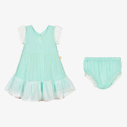 Billieblush-فستان أطفال بناتي تول لون أزرق تركواز | Childrensalon Outlet