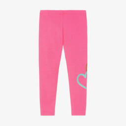Billieblush-Girls Vibrant Pink Heart Leggings | Childrensalon Outlet